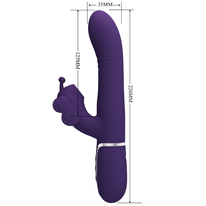 PRETTY LOVE - VIBRADOR MULTIFUNCIÓN 4 EN 1 CONEJO MARIPOSA MORADA