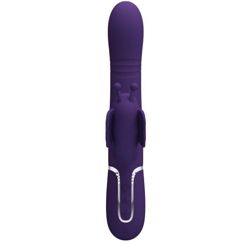 PRETTY LOVE - VIBRADOR MULTIFUNCIÓN 4 EN 1 CONEJO MARIPOSA MORADA