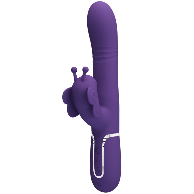 PRETTY LOVE - VIBRADOR MULTIFUNCIÓN 4 EN 1 CONEJO MARIPOSA MORADA