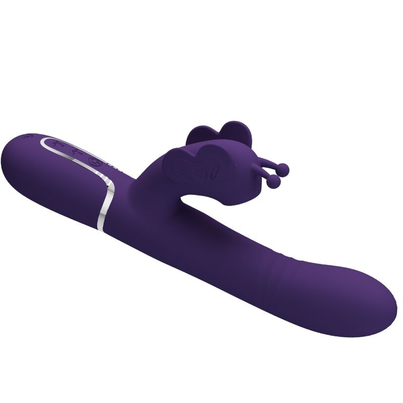 PRETTY LOVE - VIBRADOR MULTIFUNCIÓN 4 EN 1 CONEJO MARIPOSA MORADA