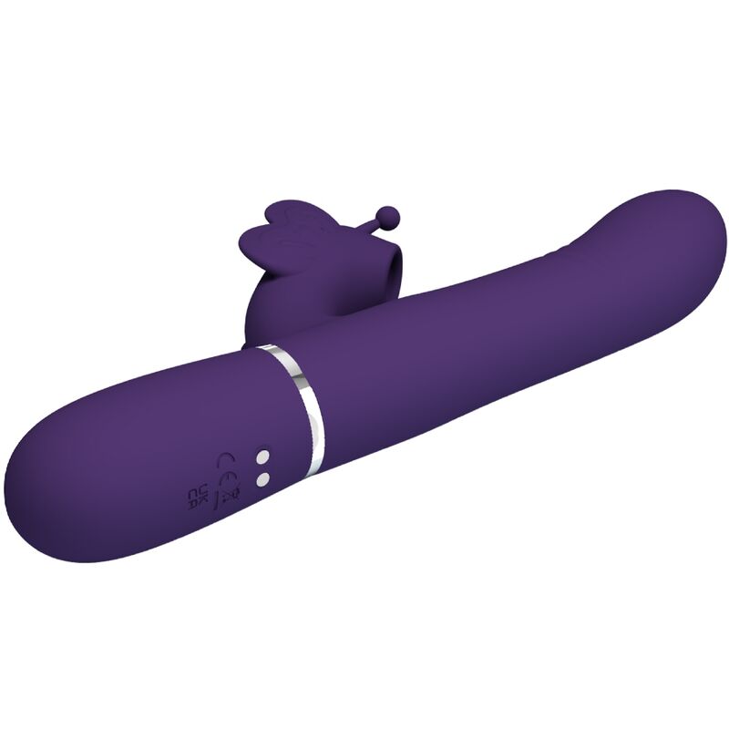 PRETTY LOVE - VIBRADOR MULTIFUNCIÓN 4 EN 1 CONEJO MARIPOSA MORADA