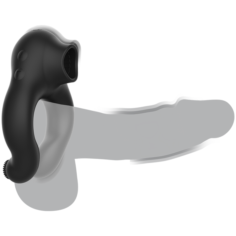 ARMONY - ANILLO VIBRADOR DE SILICONA 3 MOTORES RECARGABLE NEGRO - ORO