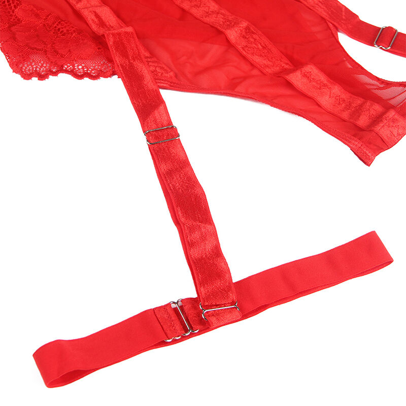 SUBBLIME - TEDDY WITH GARTER RED CHEST DETAIL S/M