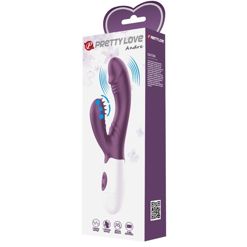 PRETTY LOVE - BUTTERFLY KISS RABBIT VIBRATOR AND G-SPOT STIMULATOR PURPLE