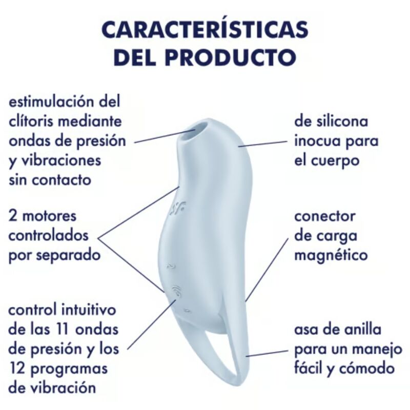 SATISFYER - ESTIMULADOR DE CLITORIS POCKET PRO 1 AZUL CLARO