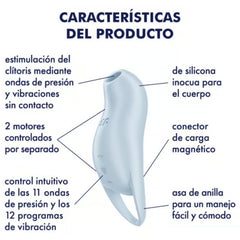 SATISFYER - ESTIMULADOR DE CLITORIS POCKET PRO 1 AZUL CLARO