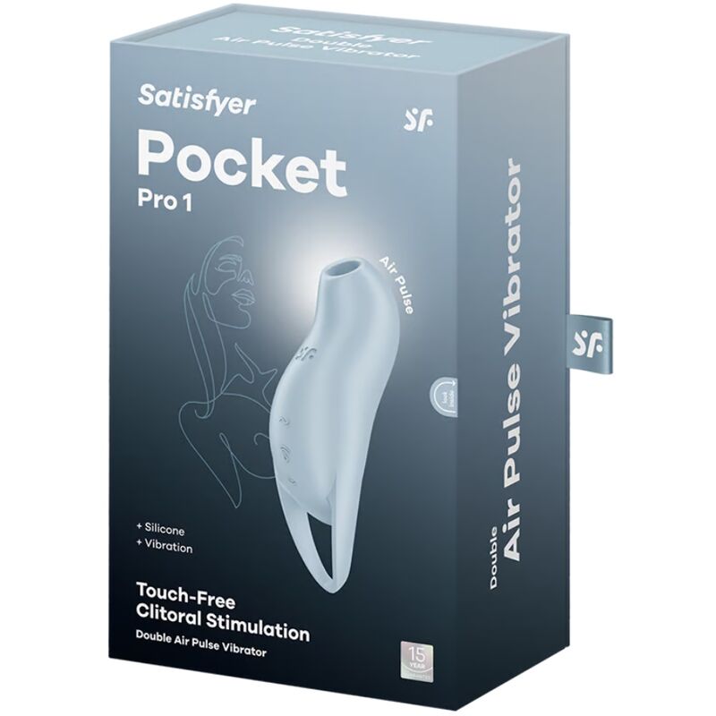 SATISFYER - ESTIMULADOR DE CLITORIS POCKET PRO 1 AZUL CLARO