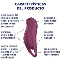 SATISFYER - ESTIMULADOR DE CLITORIS POCKET PRO 1 GRANATE