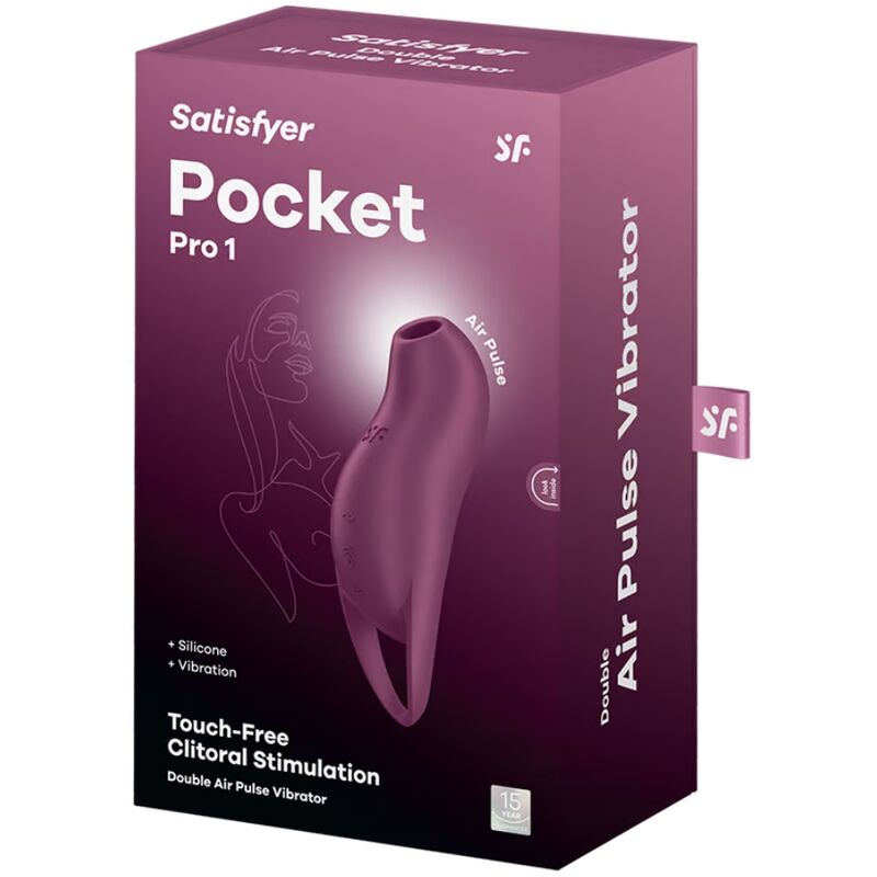 SATISFYER - ESTIMULADOR DE CLITORIS POCKET PRO 1 GRANATE