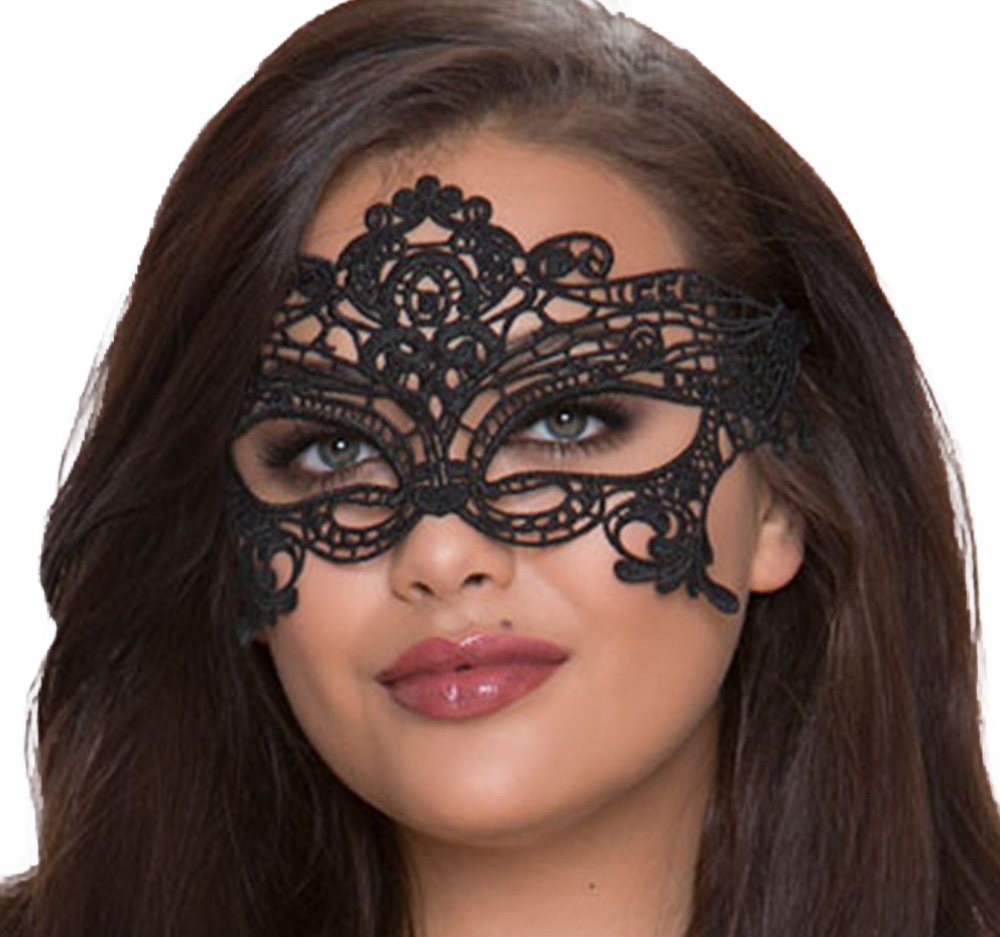 QUEEN LINGERIE - MASQUE LARGE DENTELLE NOIRE