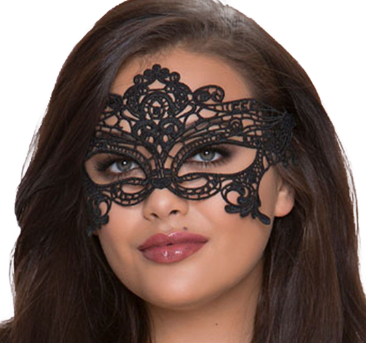 QUEEN LINGERIE - MASQUE LARGE DENTELLE NOIRE