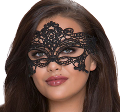 QUEEN LINGERIE - LARGE BLACK LACE MASK