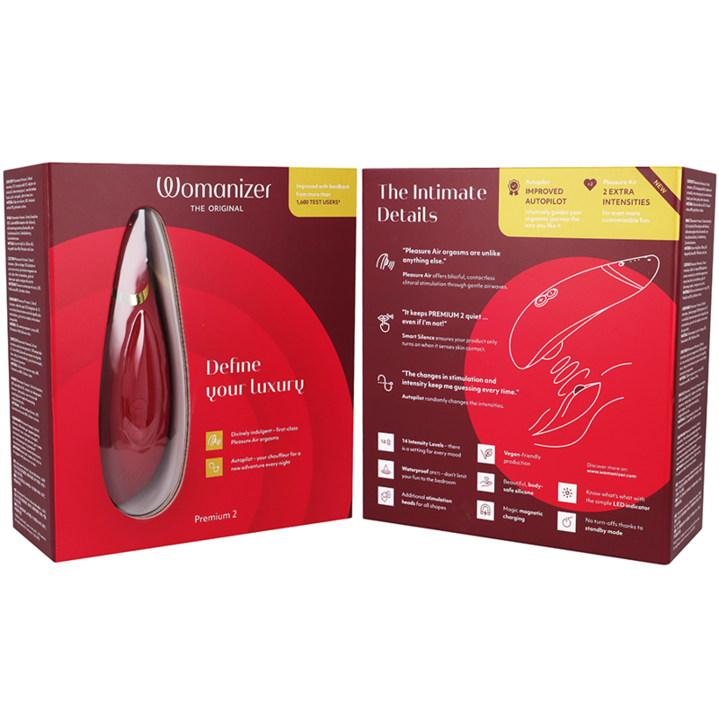 WOMANIZER - ESTIMULADOR DE CLITORAL PREMIUM 2 BURDEOS