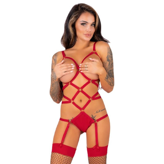 LIVCO CORSETTI FASHION - THIARA LC 20213 BODY SET + RED BOTTOM S/M