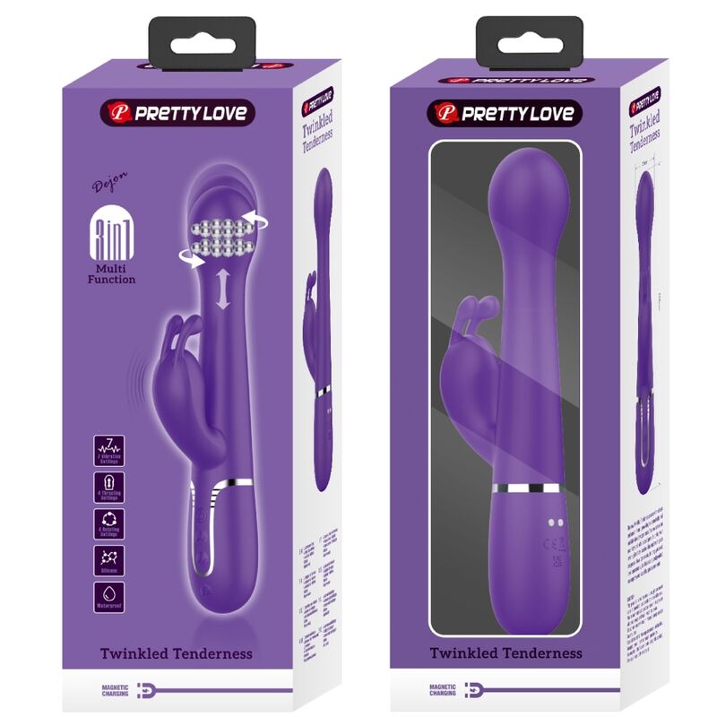 PRETTY LOVE - DEJON RABBIT VIBRADOR 3 EN 1 MULTIFUNCIÓN MORADO