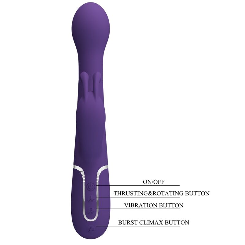 PRETTY LOVE - DEJON RABBIT VIBRADOR 3 EN 1 MULTIFUNCIÓN MORADO