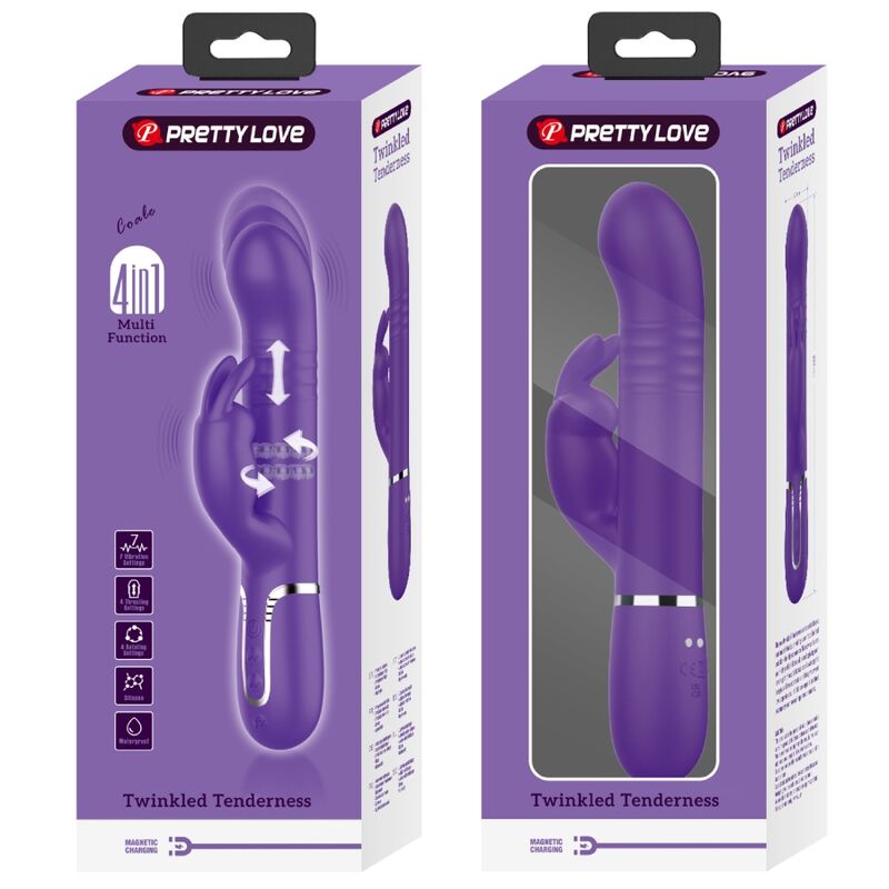 PRETTY LOVE - COALE VIBRATEUR  RABBIT 4 EN 1 VIOLET