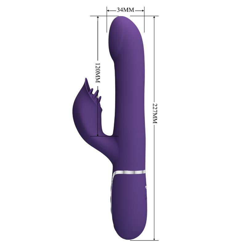 PRETTY LOVE - ZALIN BEADS VIBRATOR RABBIT 4 IN 1 PURPLE