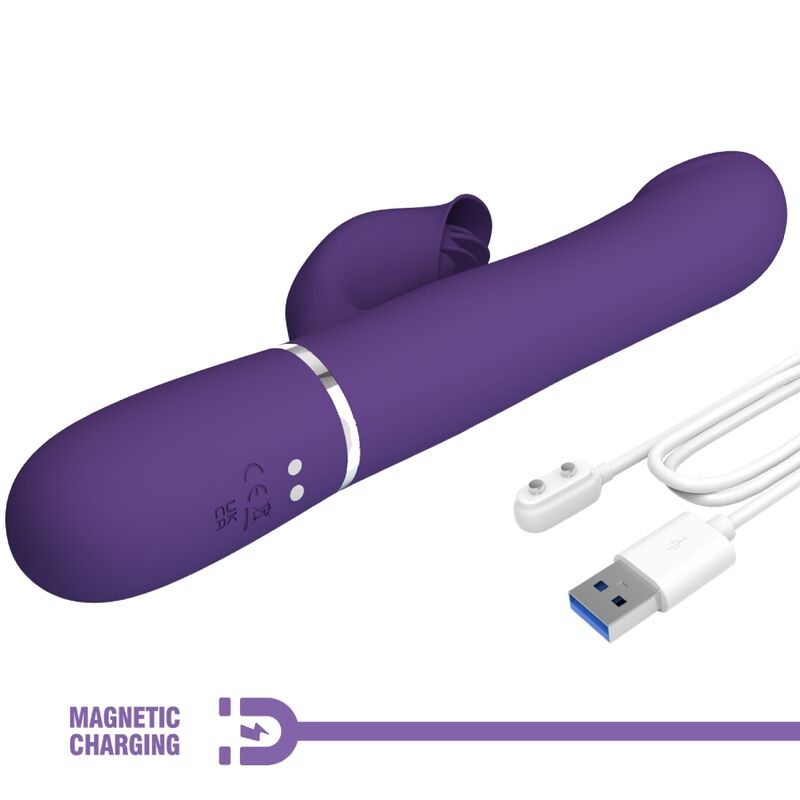 PRETTY LOVE - ZALIN BEADS VIBRATOR RABBIT 4 IN 1 PURPLE