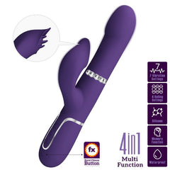 PRETTY LOVE - ZALIN BEADS VIBRATOR RABBIT 4 IN 1 PURPLE