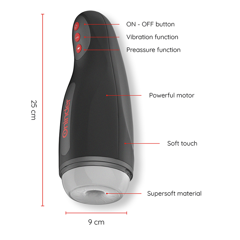 ONINDER - SEOUL 10 SPEED RECHARGEABLE MALE MASTURBATOR - FREE APP