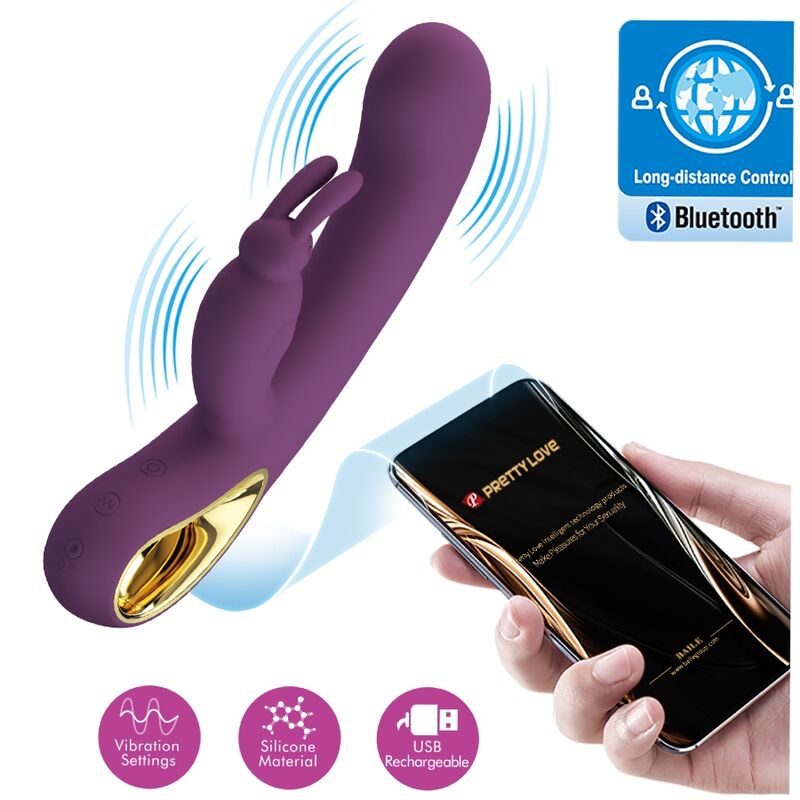 PRETTY LOVE - LIAM RABBIT VIBRATOR AND G-SPOT STIMULATOR PURPLE