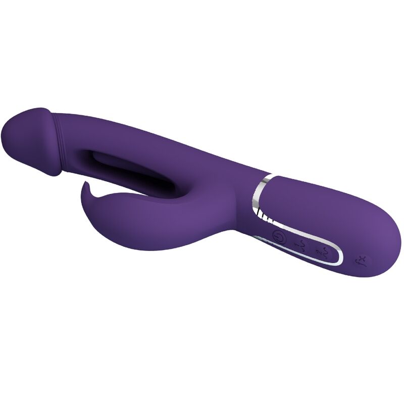 PRETTY LOVE - KAMPAS RABBIT VIBRADOR MULTIFUNCIÓN 3 EN 1 LENGUA MORADA