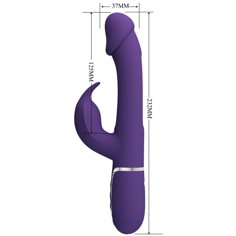 PRETTY LOVE - KAMPAS RABBIT VIBRADOR MULTIFUNCIÓN 3 EN 1 LENGUA MORADA