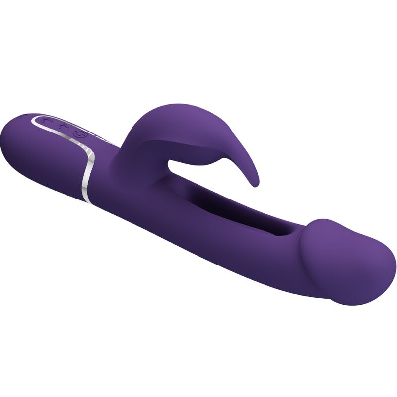 PRETTY LOVE - KAMPAS RABBIT VIBRADOR MULTIFUNCIÓN 3 EN 1 LENGUA MORADA