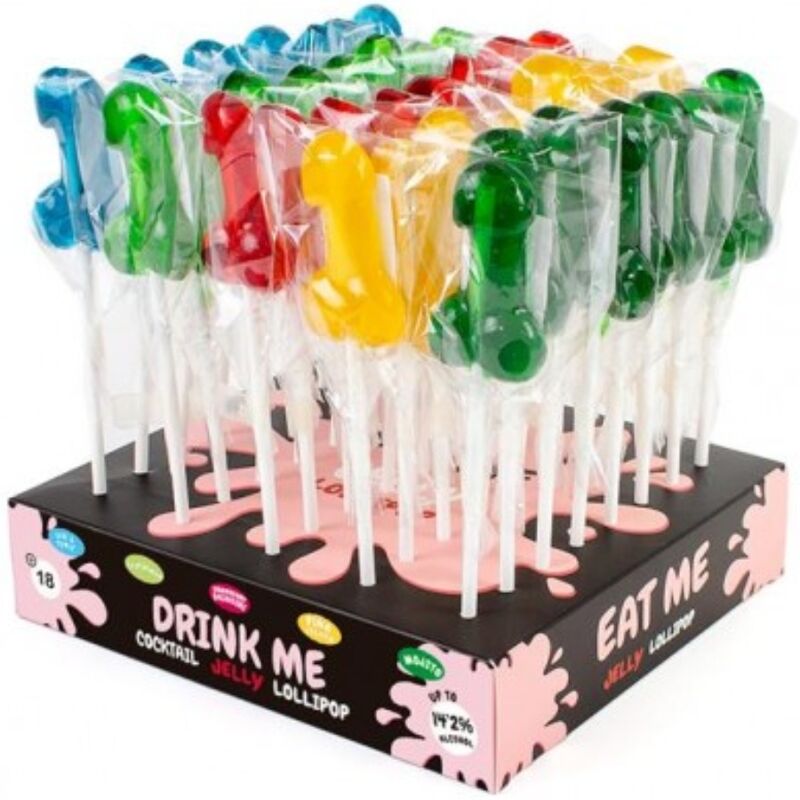 SECRETPLAY - DISPLAY ASSORTMENT OF PENIS LOLLIPOPS WITH ALCOHOL 40 UNITS