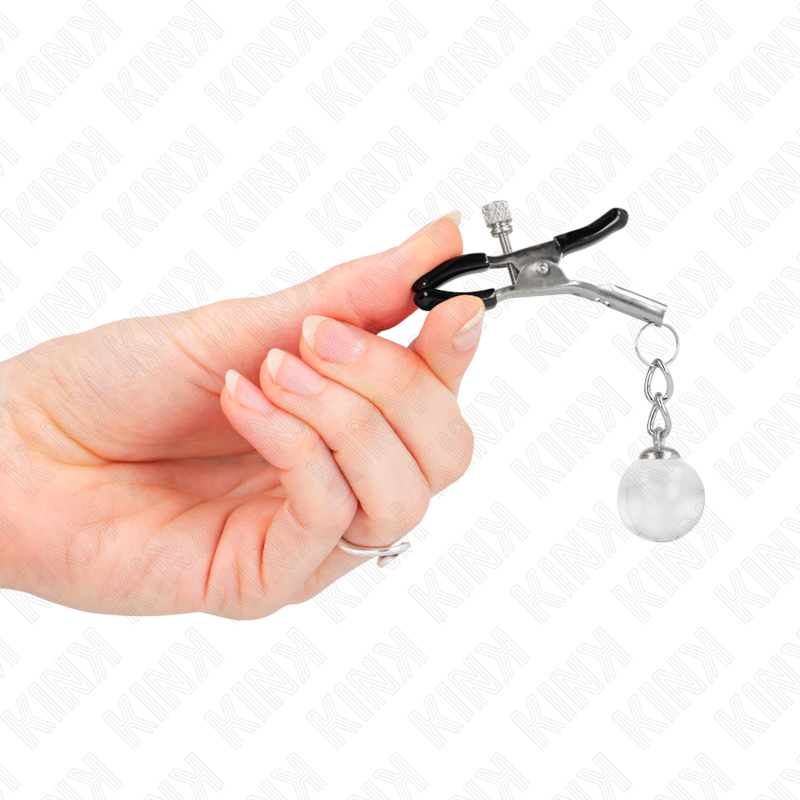 KINK - PINZAS DE METON CUENTAS DE VIDRIO PLATA 6 CM