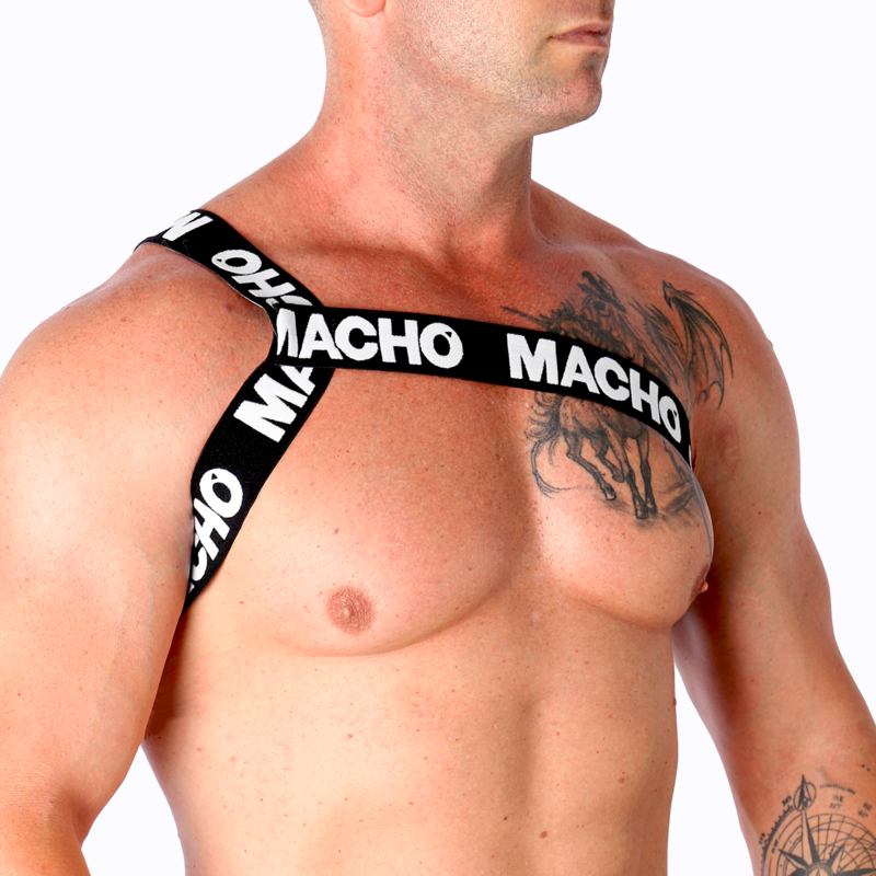 MACHO - WHITE ROMAN HARNESS S/M