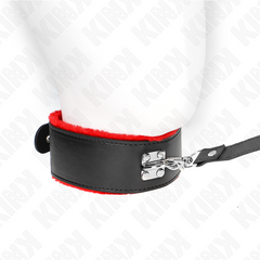 KINK - COLLAR CON CINTURÓN 116 CM CON PULSERA DE PIEL ROJA AJUSTABLE 40-48 CM X 6 CM