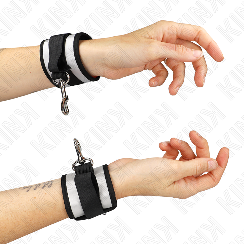 KINK - GREY NEOPRENE CUFFS 23 X 5 CM