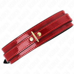 KINK - COLLAR AJUSTABLE ROJO VINO CON DETALLES DORADOS 29-42,5 CM X 4 CM