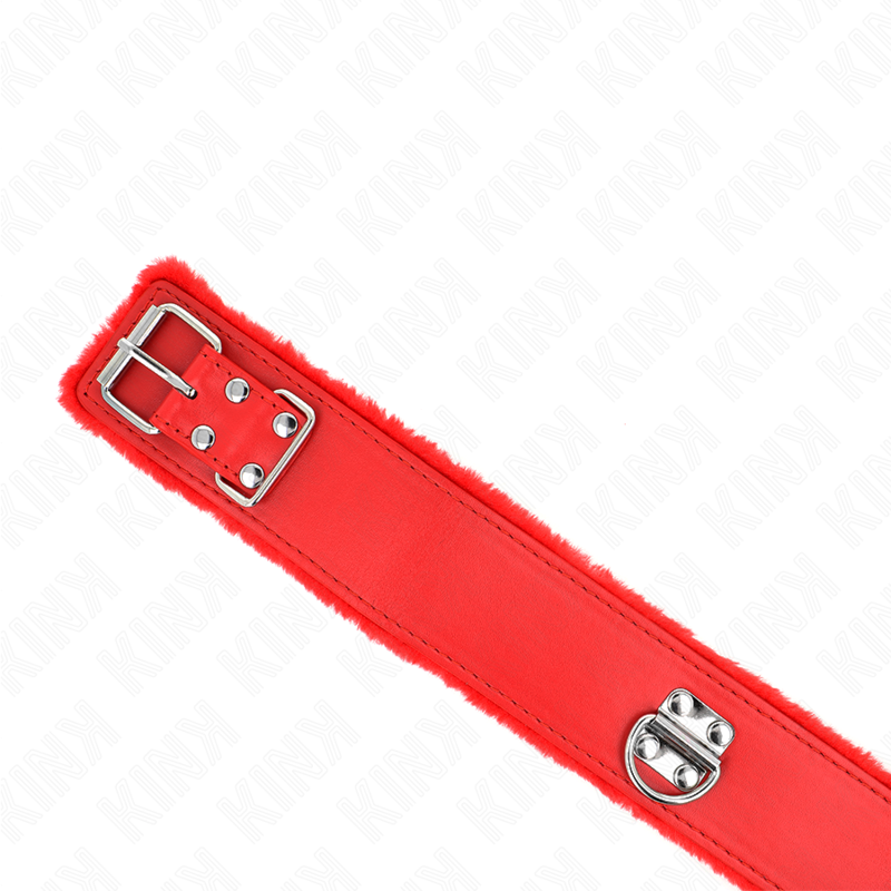 KINK - COLLIER AVEC LAISSE 116 CM AVEC CLOUS ARGENTÉS MODÈLE 4 ROUGE AJUSTABLE 40-48 CM X 6 CM