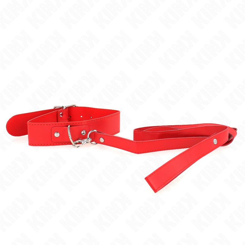 KINK - COLLAR CON CINTURÓN 116 CM PULSERA ROJO AJUSTABLE 32-50 CM X 8 CM