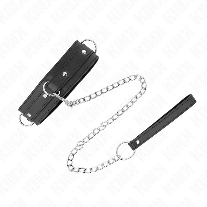 KINK - COLLIER AVEC LAISSE 65 CM 3 ANNEAUX MODÈLE 1 RÉGLABLE 38-49 CM X 5 CM