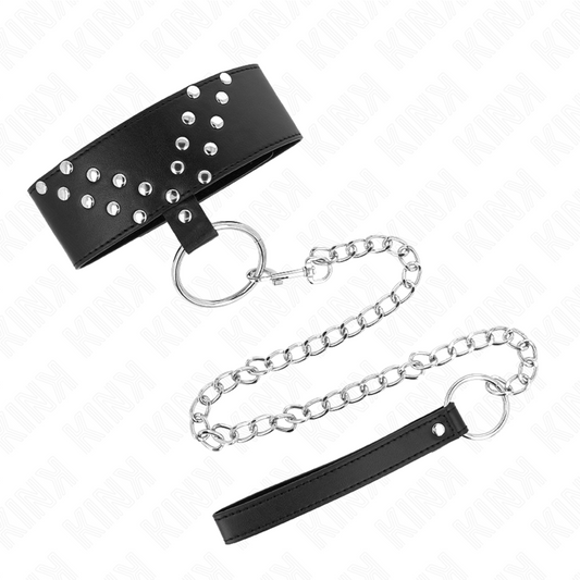 KINK - COLLIER AVEC CEINTURE 65 CM AVEC RIVET V RÉGLABLE 36-43 CM X 5 CM