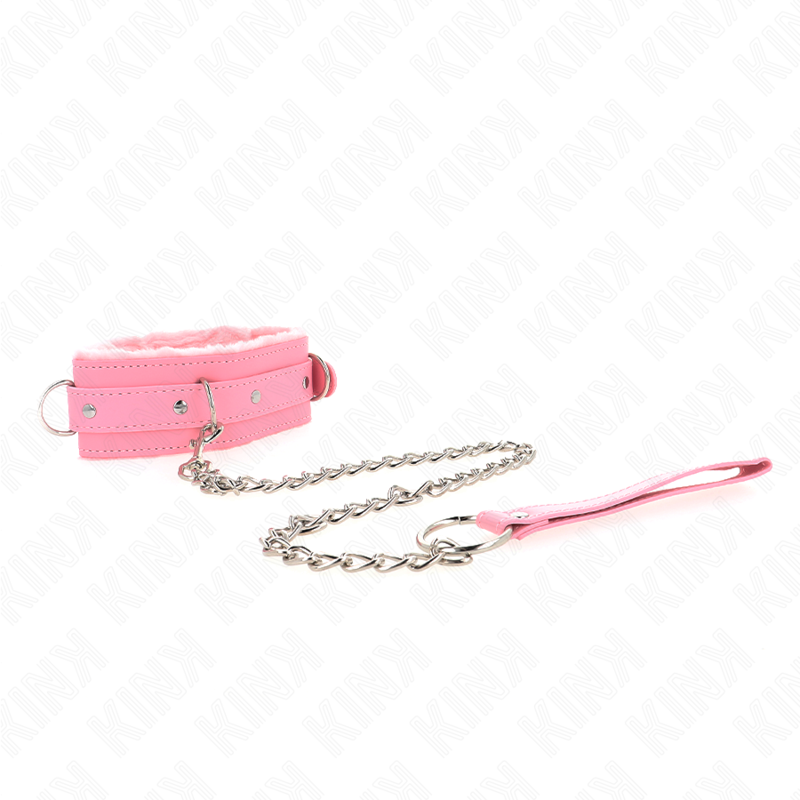 KINK - COLLIER AVEC LAISSE 65 CM AVEC RESTRICTIONS ROSE 36-42 CM X 5,5 CM