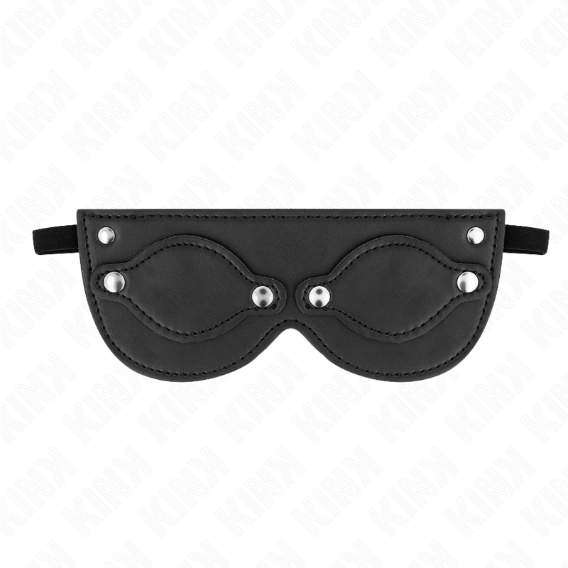 KINK - LEATHERETTE MASK WITH DETACHABLE EYE COVERS 22 x 9 CM