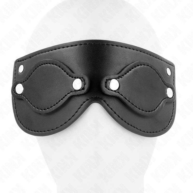 KINK - LEATHERETTE MASK WITH DETACHABLE EYE COVERS 22 x 9 CM