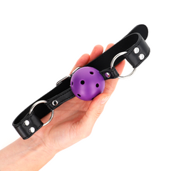 KINK - BREATHABLE BALL 4 CM BAG WITH DOUBLE RIVET PURPLE 62.5 x 2.5 CM ADJUSTABLE 42-58 CM