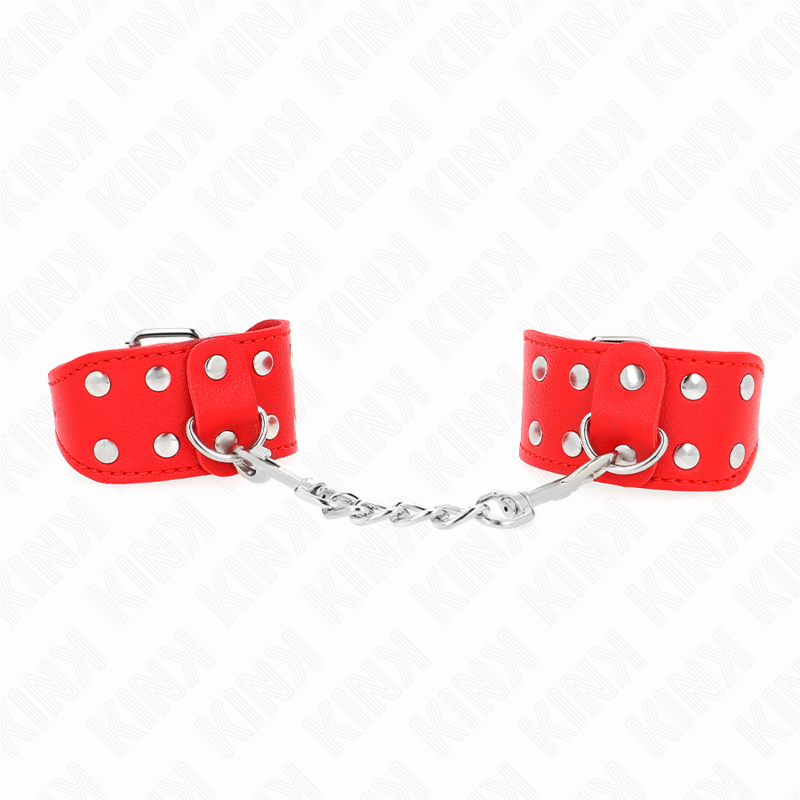 KINK - BRACELETS AVEC DOUBLE LIGNE DE CLOUS RÉGLABLES ROUGE