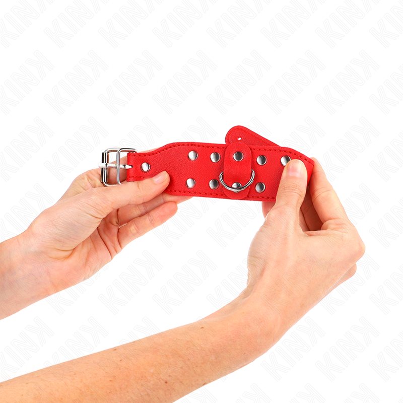 KINK - BRACELETS AVEC DOUBLE LIGNE DE CLOUS RÉGLABLES ROUGE