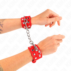 KINK - BRACELETS WITH DOUBLE LINE OF ADJUSTABLE RED STUDS