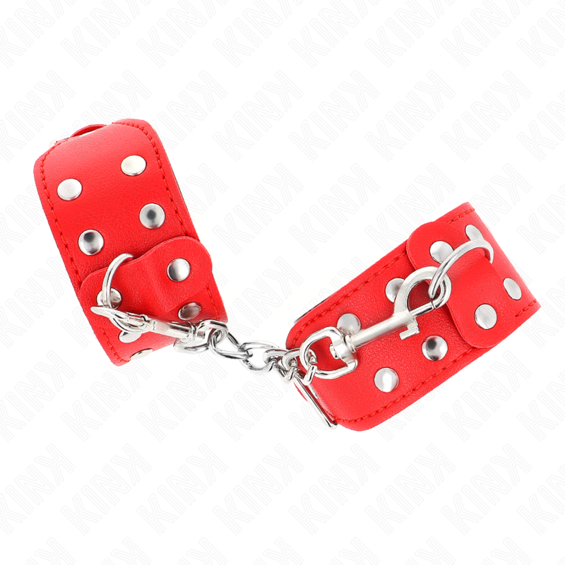 KINK - BRACELETS WITH DOUBLE LINE OF ADJUSTABLE RED STUDS