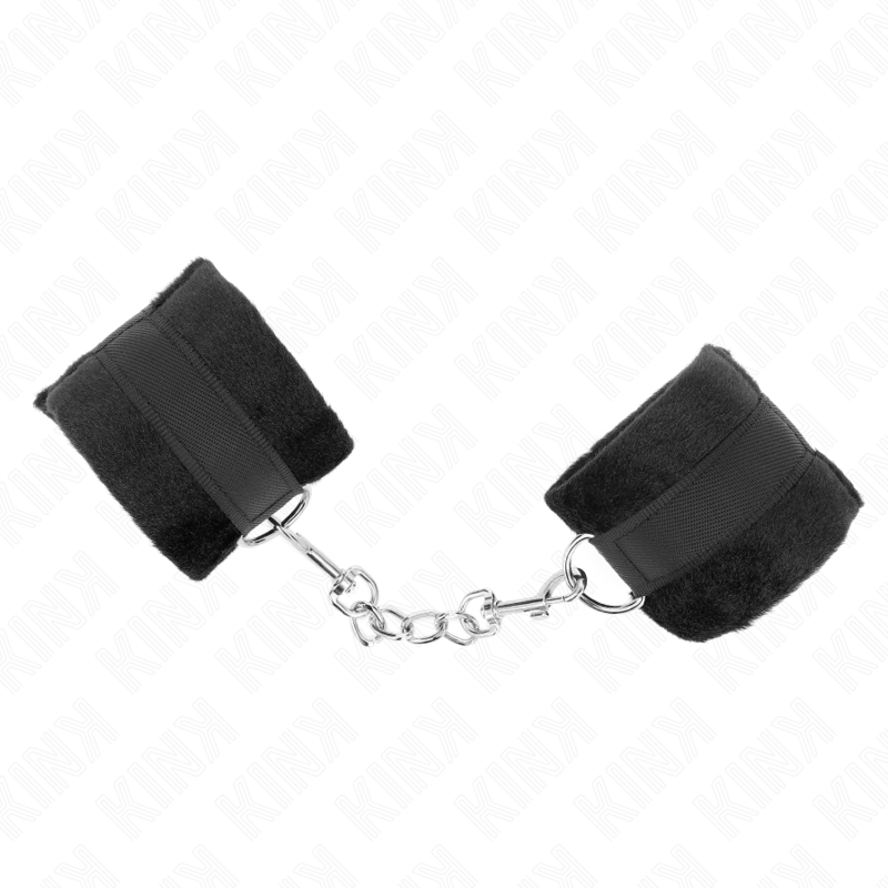 KINK - BLACK FUR BEGINNER CUFF WARMERS 30 X 7 CM