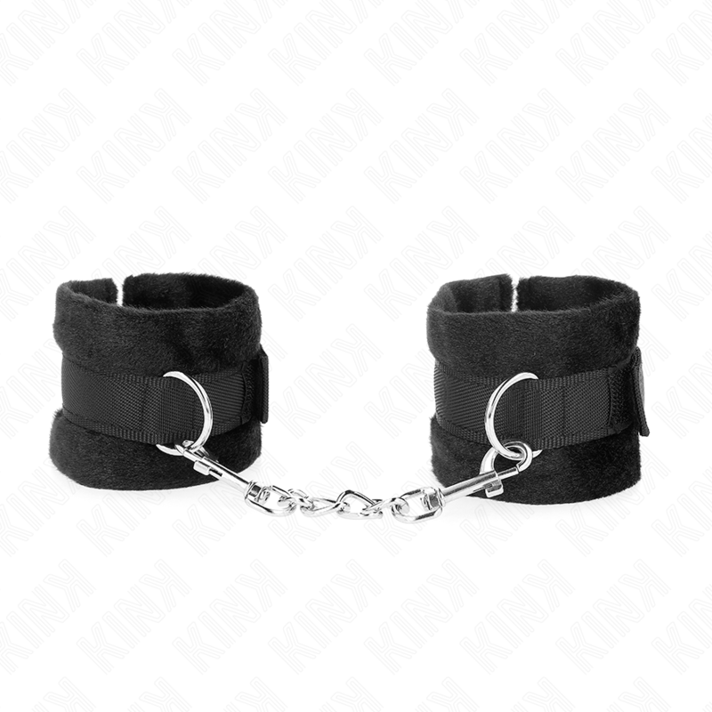 KINK - BLACK FUR BEGINNER CUFF WARMERS 30 X 7 CM