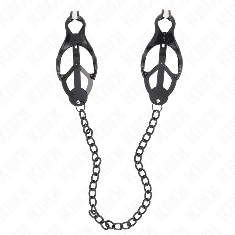 KINK - JAPANESE CLOVER METAL CLAMPS WITH BLACK CHAIN ​​30 CM